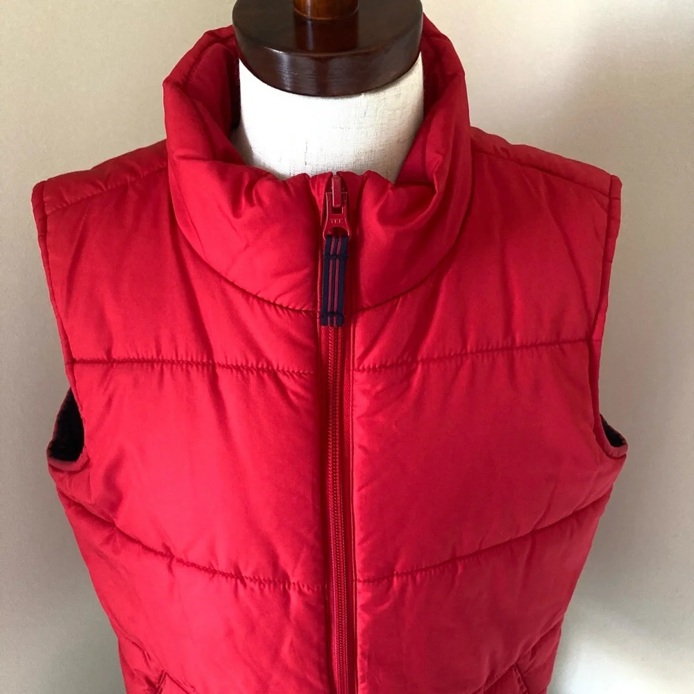 Lands End Red Puffer Vest Size S 8